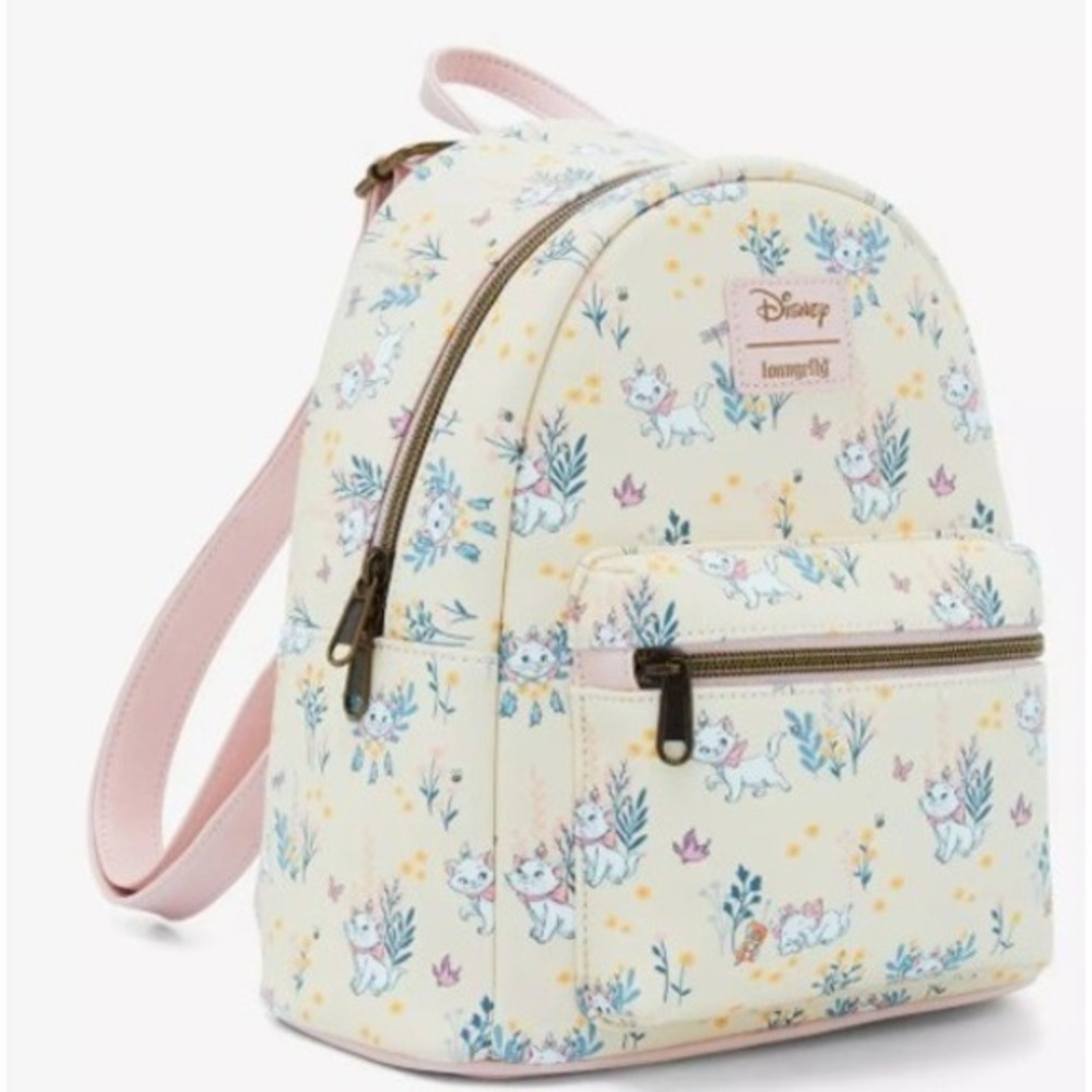 Loungefly Mini Backpack Marie and Flowers Aristocats Floral Print NWT